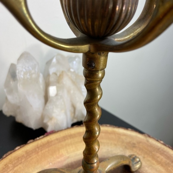 Vintage Brass Candelabra  with Figurine Design Elegant Decorative Piece - Picture 6 of 13